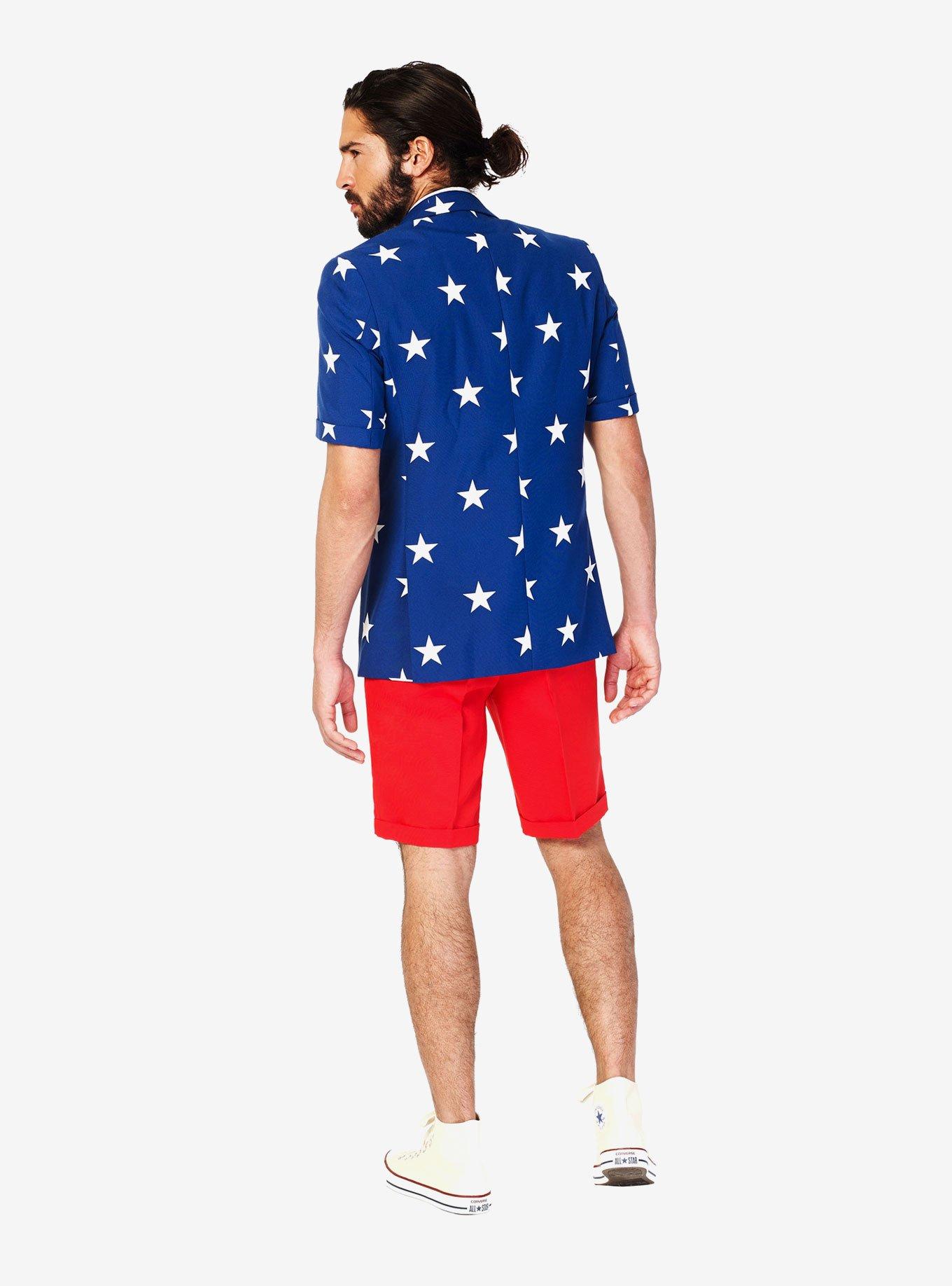 OppoSuits Men's Short Stars And Stripes Americana Suit, , hi-res