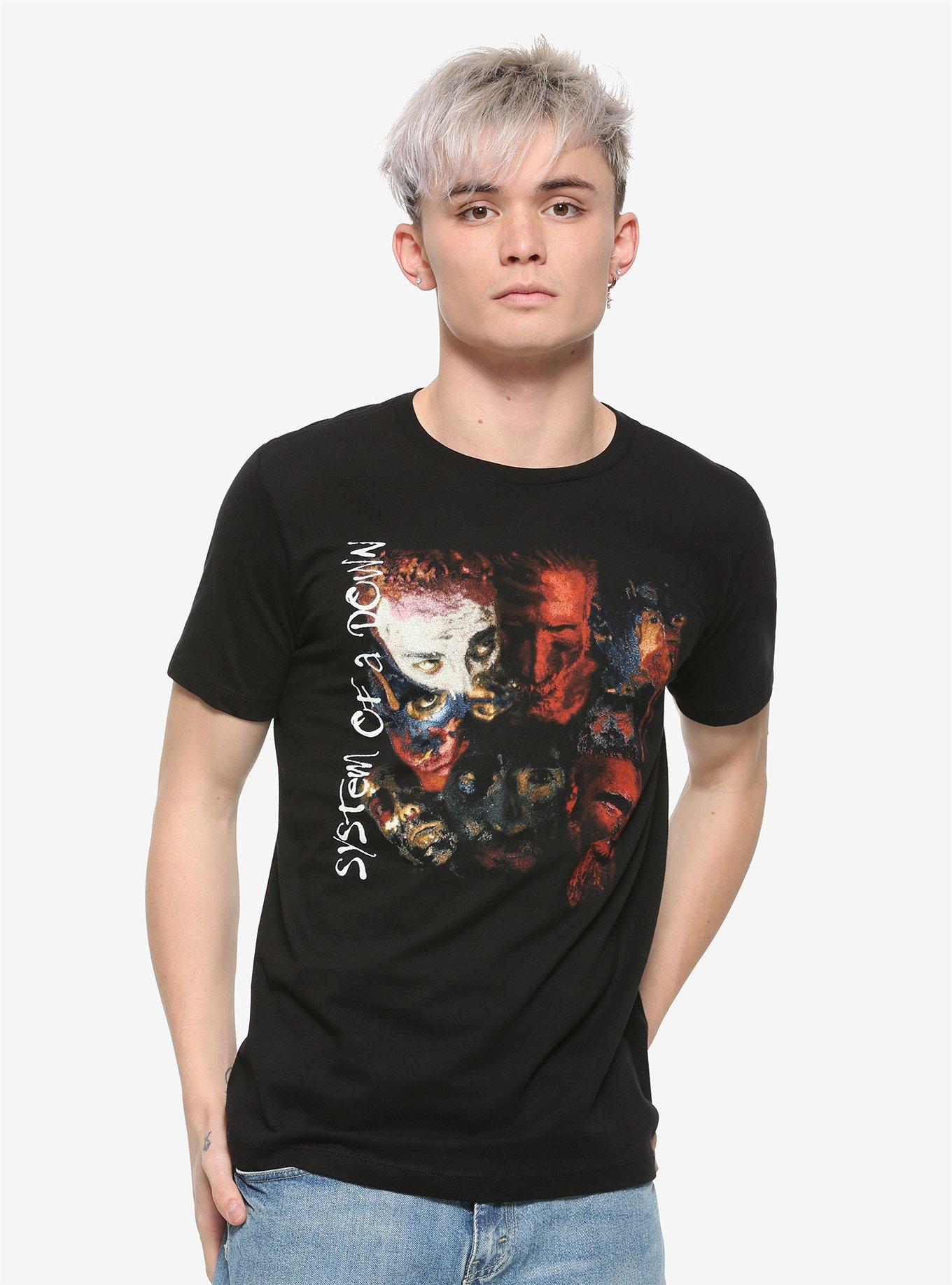 System Of A Down Painted Faces T-Shirt, BLACK, alternate