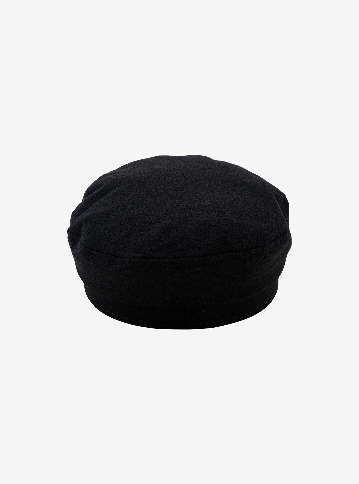 Black Silver Chain Captain Hat, , alternate