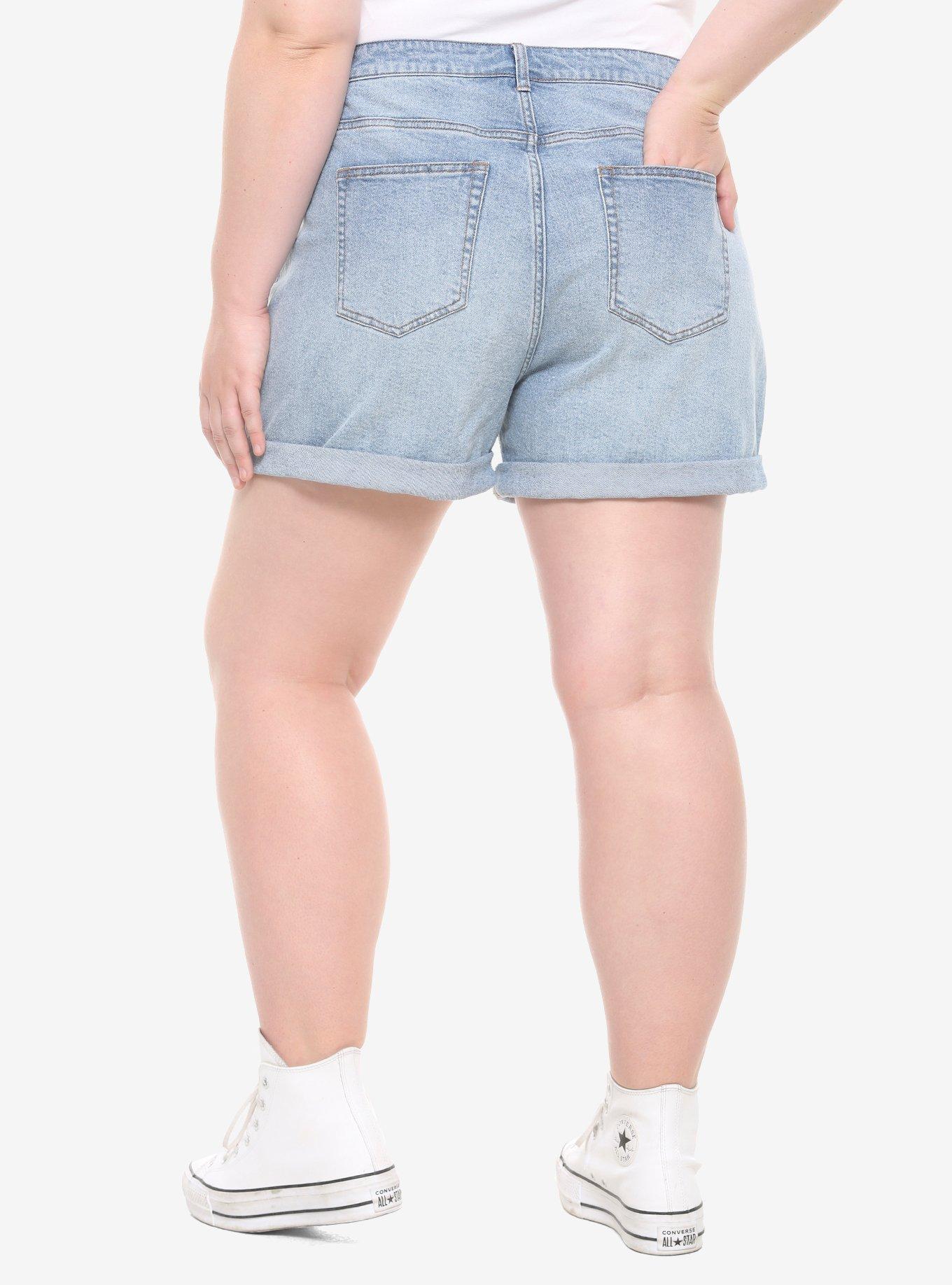 Disney Mickey Mouse Indigo Mom Shorts Plus Size, INDIGO, alternate
