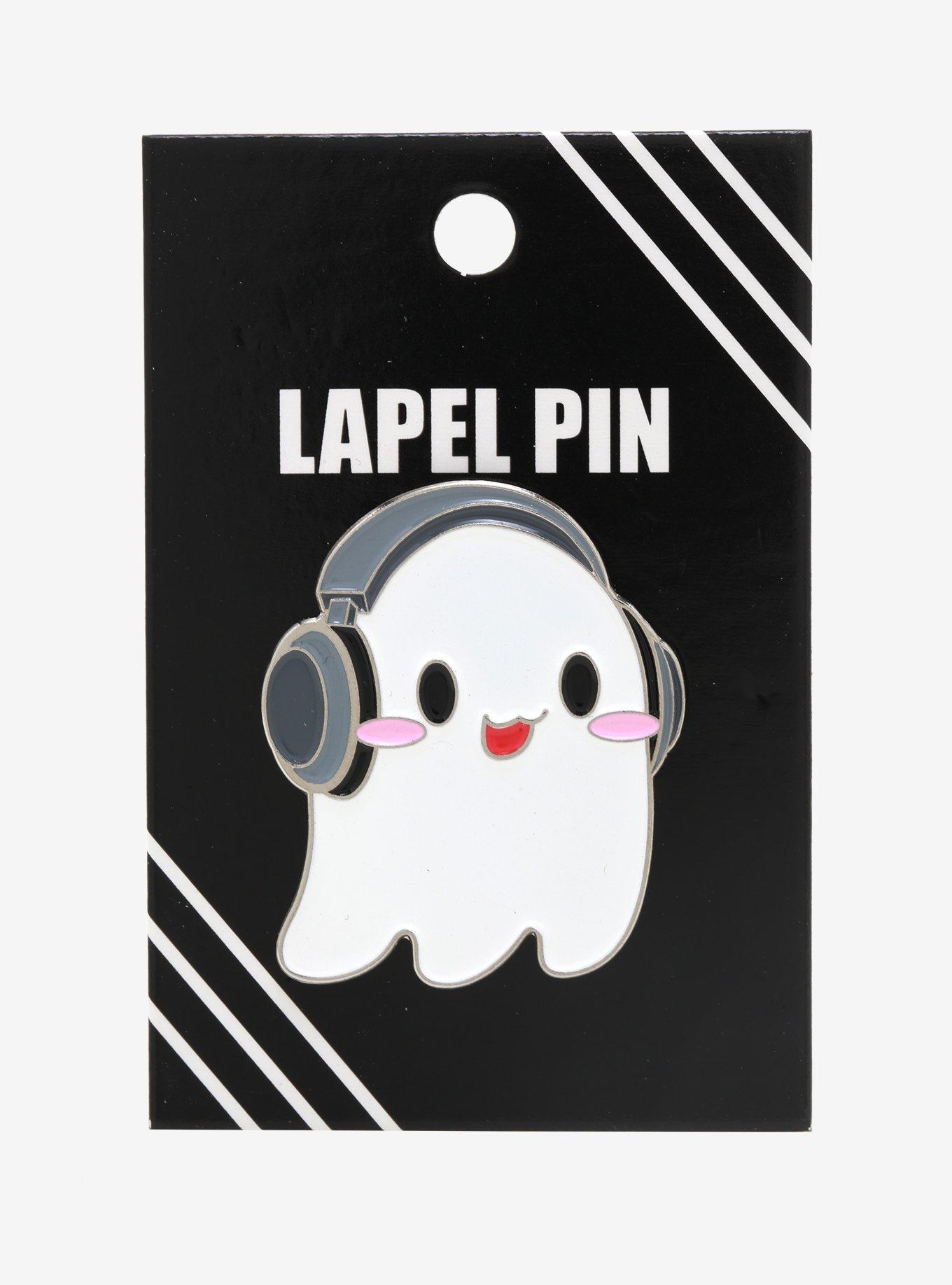 Headphones Ghost Enamel Pin, , alternate