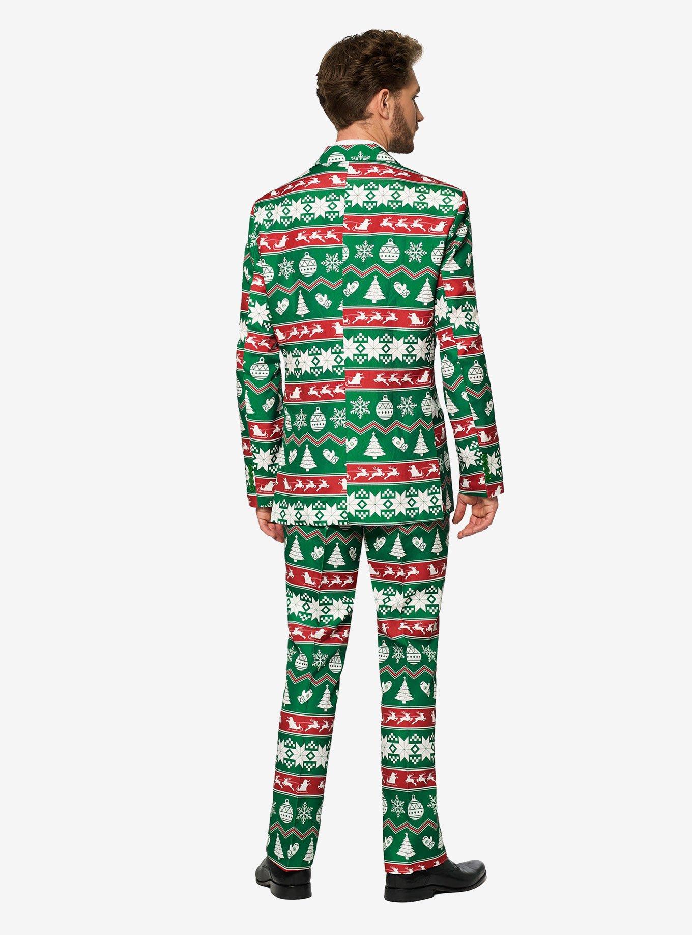 Suitmeister Men's Christmas Green Nordic Christmas Suit | BoxLunch