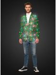 Suitmeister Men's Christmas Green Tree Christmas Light Up Blazer, GREEN, alternate