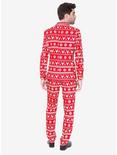 Suitmeister Men's Christmas Red Nordic Christmas Suit, RED  WHITE, alternate