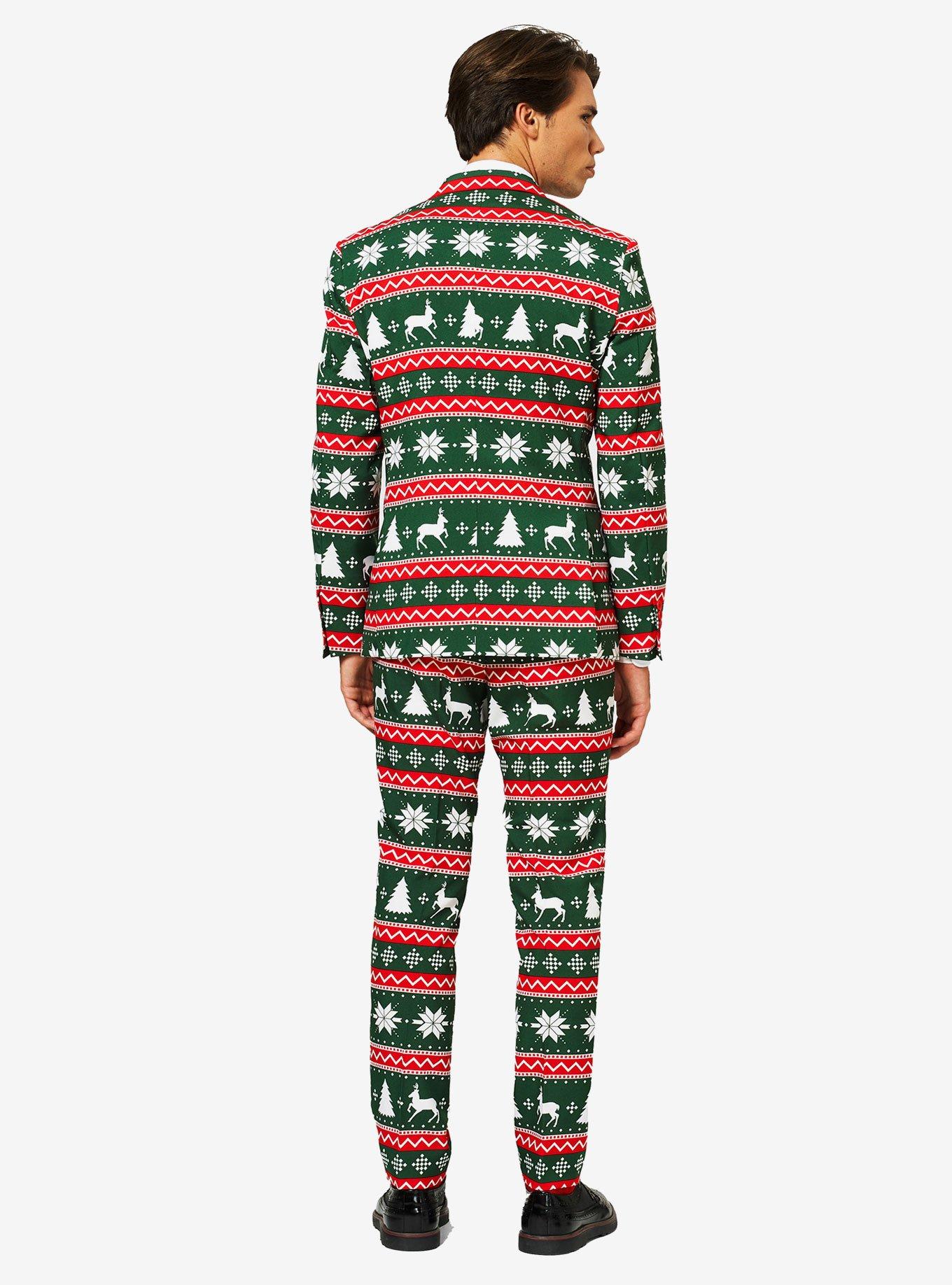 OppoSuits Men's Festive Green Christmas Suit, GREEN, alternate