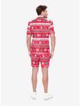 OppoSuits Men's Short Winter Wonderland Christmas Short Suit, RED, alternate