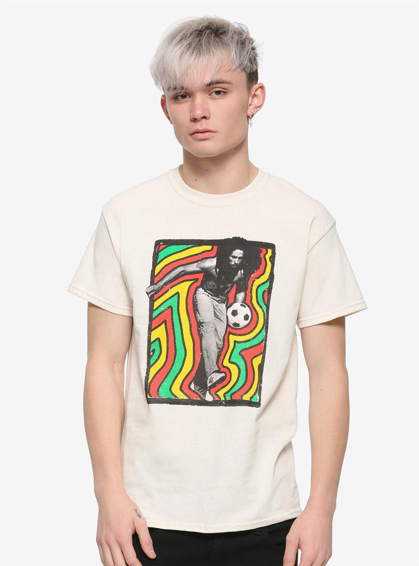Bob Marley Rasta Soccer T-Shirt, WHITE, alternate