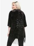 Black Velvet Geometric Kimono, , alternate
