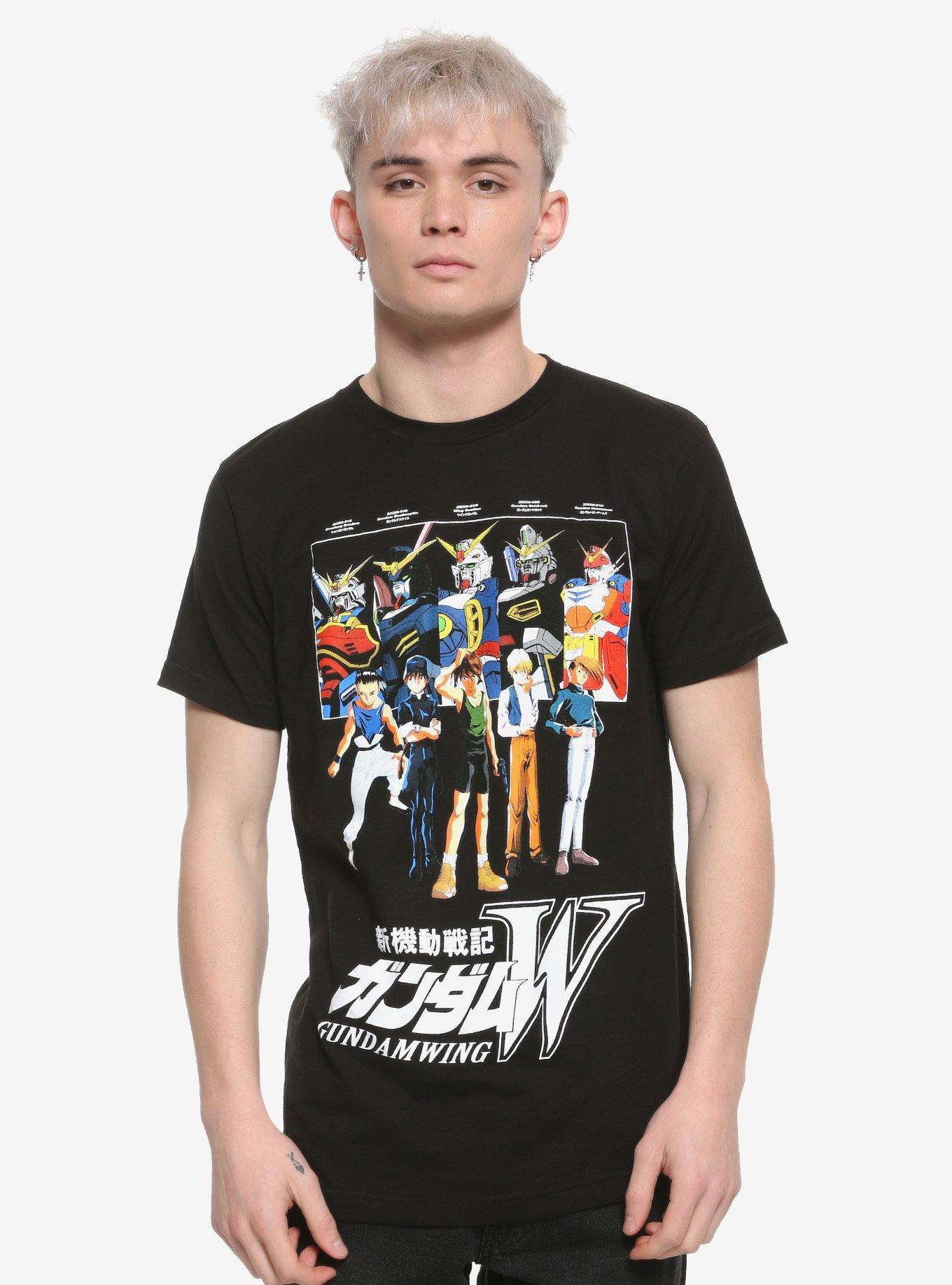 Mobile Suit Gundam Wing Group T-Shirt, BLACK, alternate