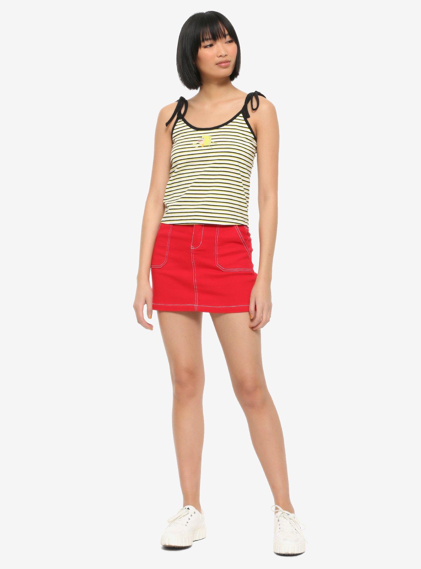 SpongeBob SquarePants SpongeGar Striped Girls Strappy Tank Top, MULTI, alternate