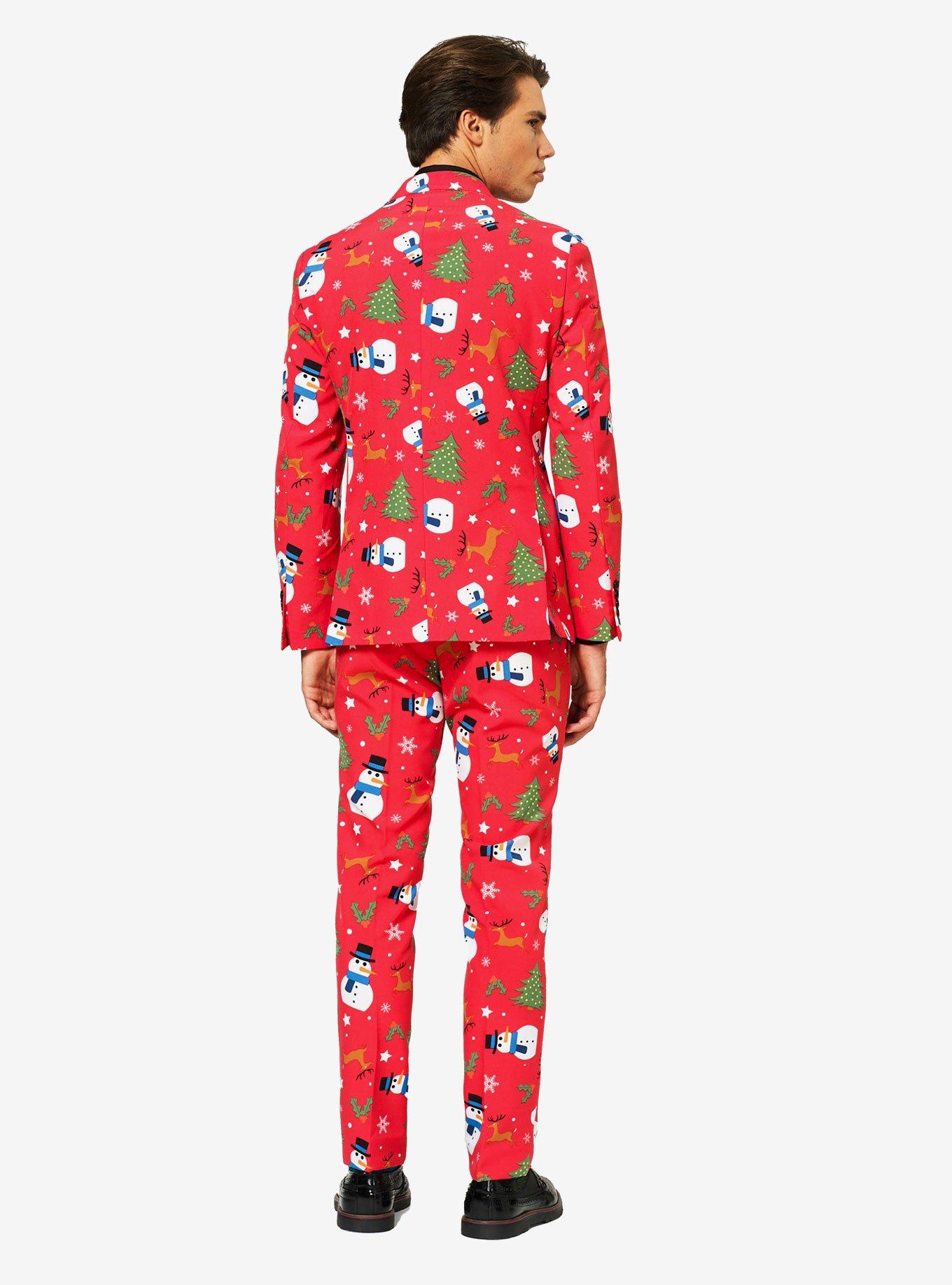 OppoSuits Men's Christmaster Christmas Suit, RED, alternate