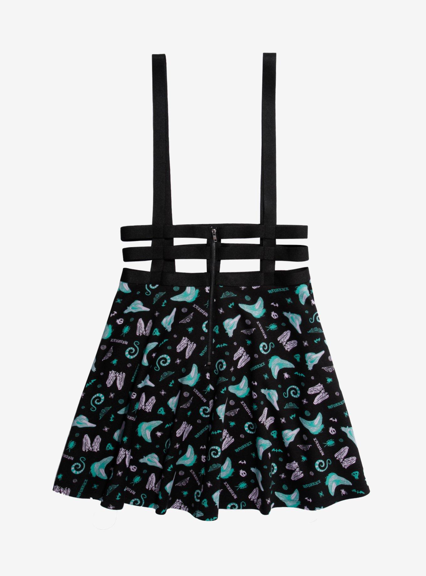 Beetlejuice Icons Strappy Suspender Skirt Plus Size, MULTI, alternate