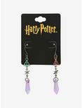 Harry Potter Deathly Hallows Rainbow & Crystal Drop Earrings, , alternate