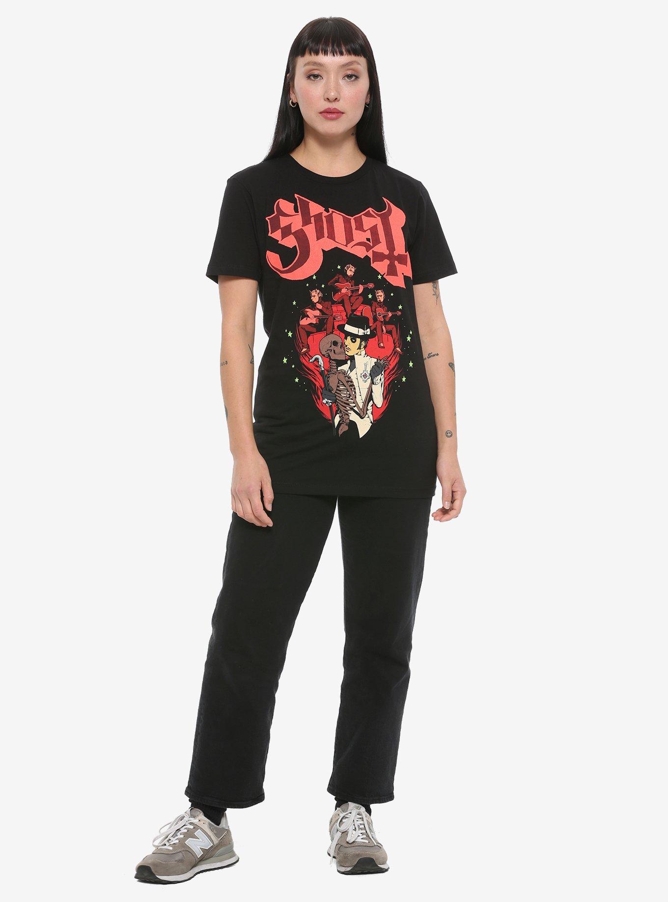Ghost Skeleton Dance Girls T-Shirt, BLACK, alternate