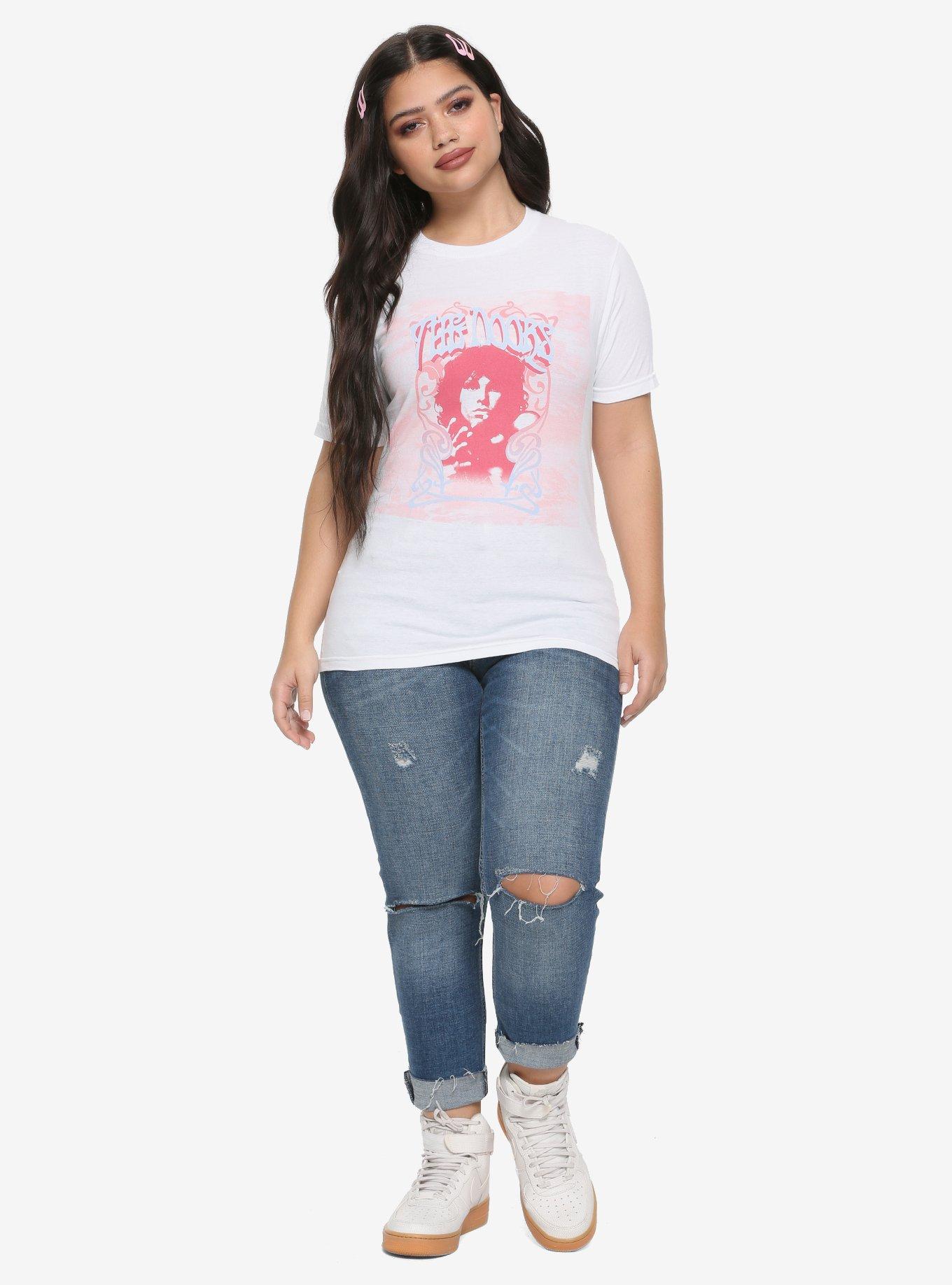 The Doors Jim Morrison Portrait Girls T-Shirt, WHITE, alternate