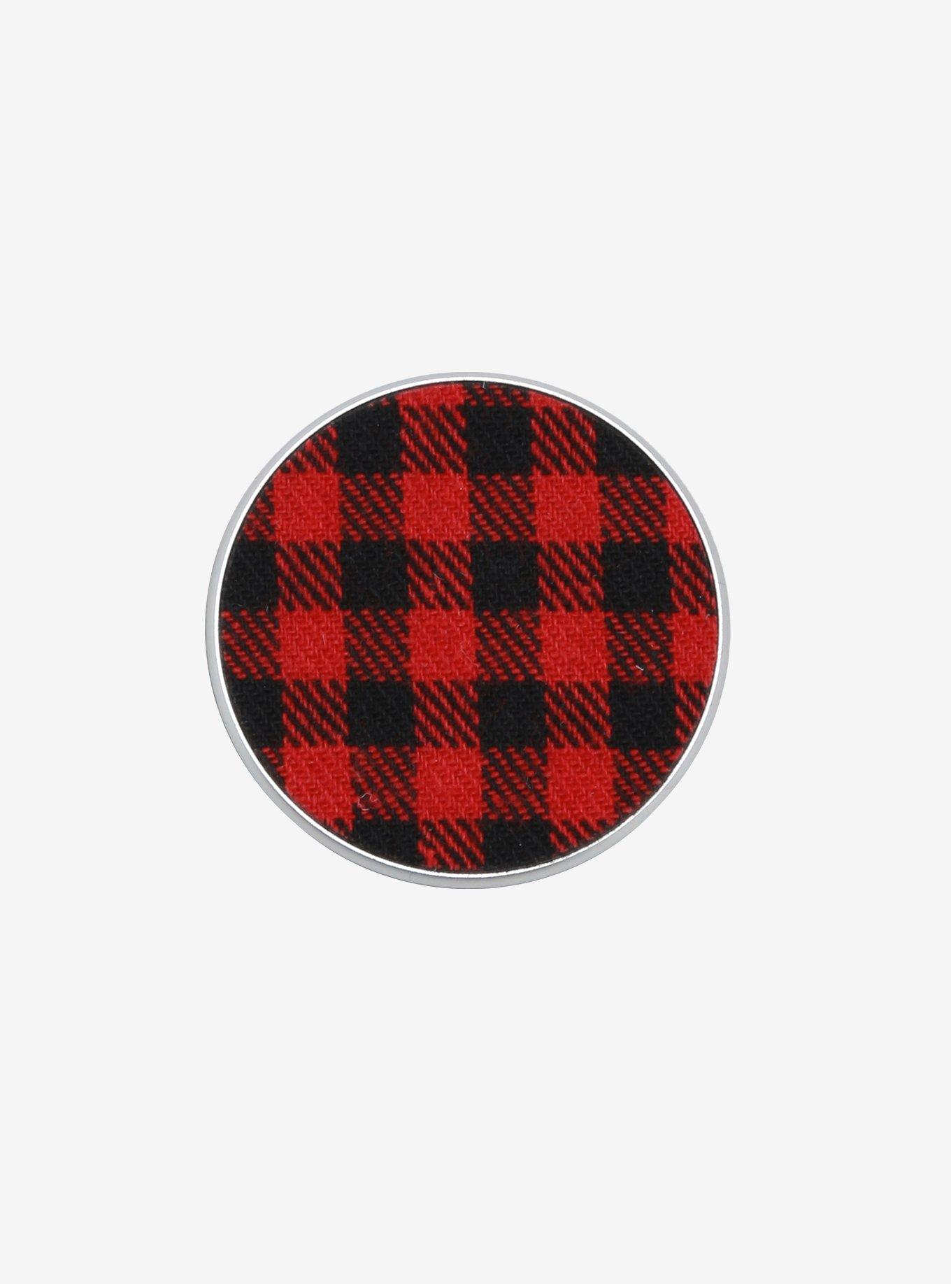 PopSockets Red & Black Plaid Fabric Phone Grip & Stand, , alternate