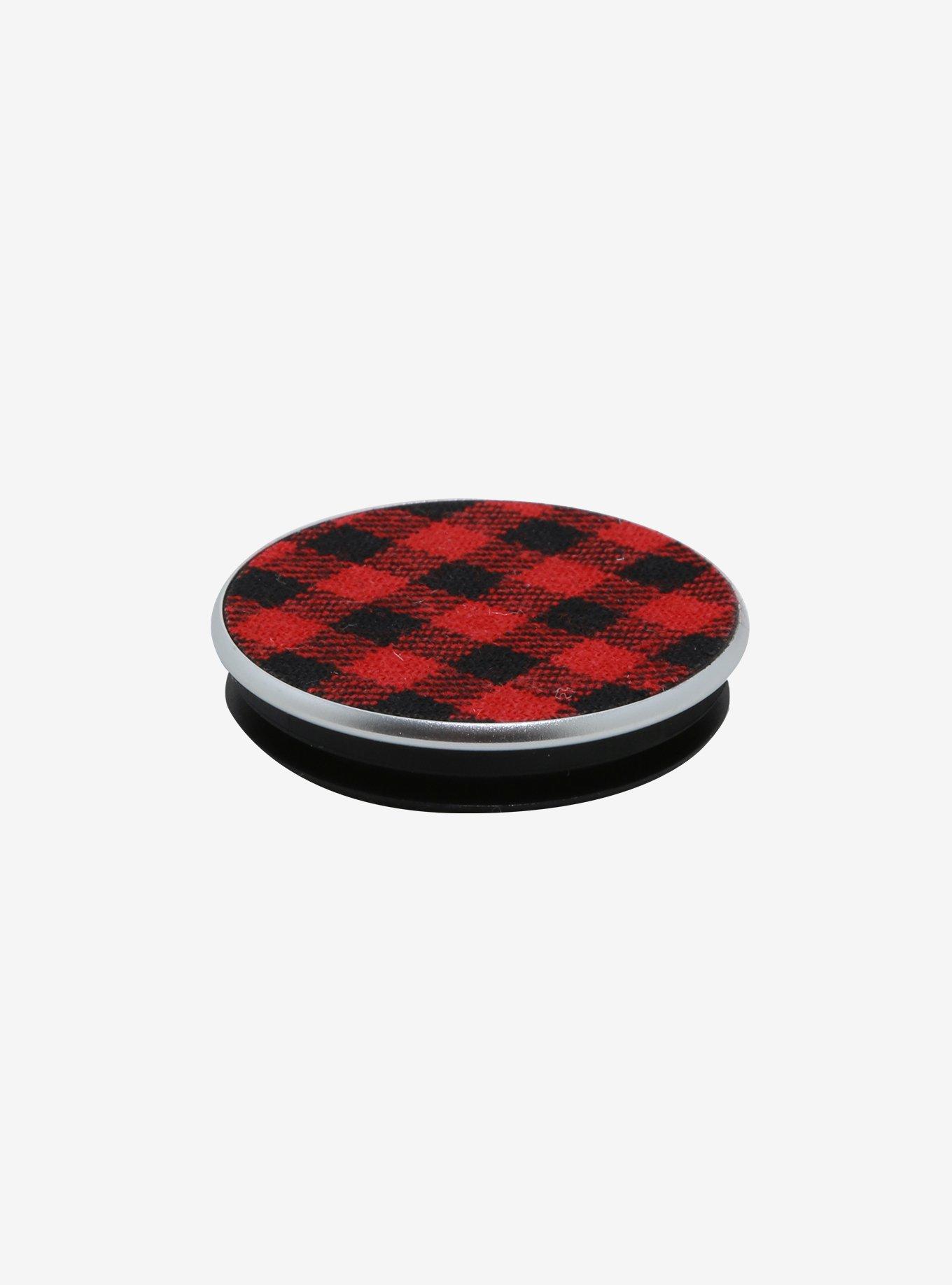 PopSockets Red & Black Plaid Fabric Phone Grip & Stand, , alternate
