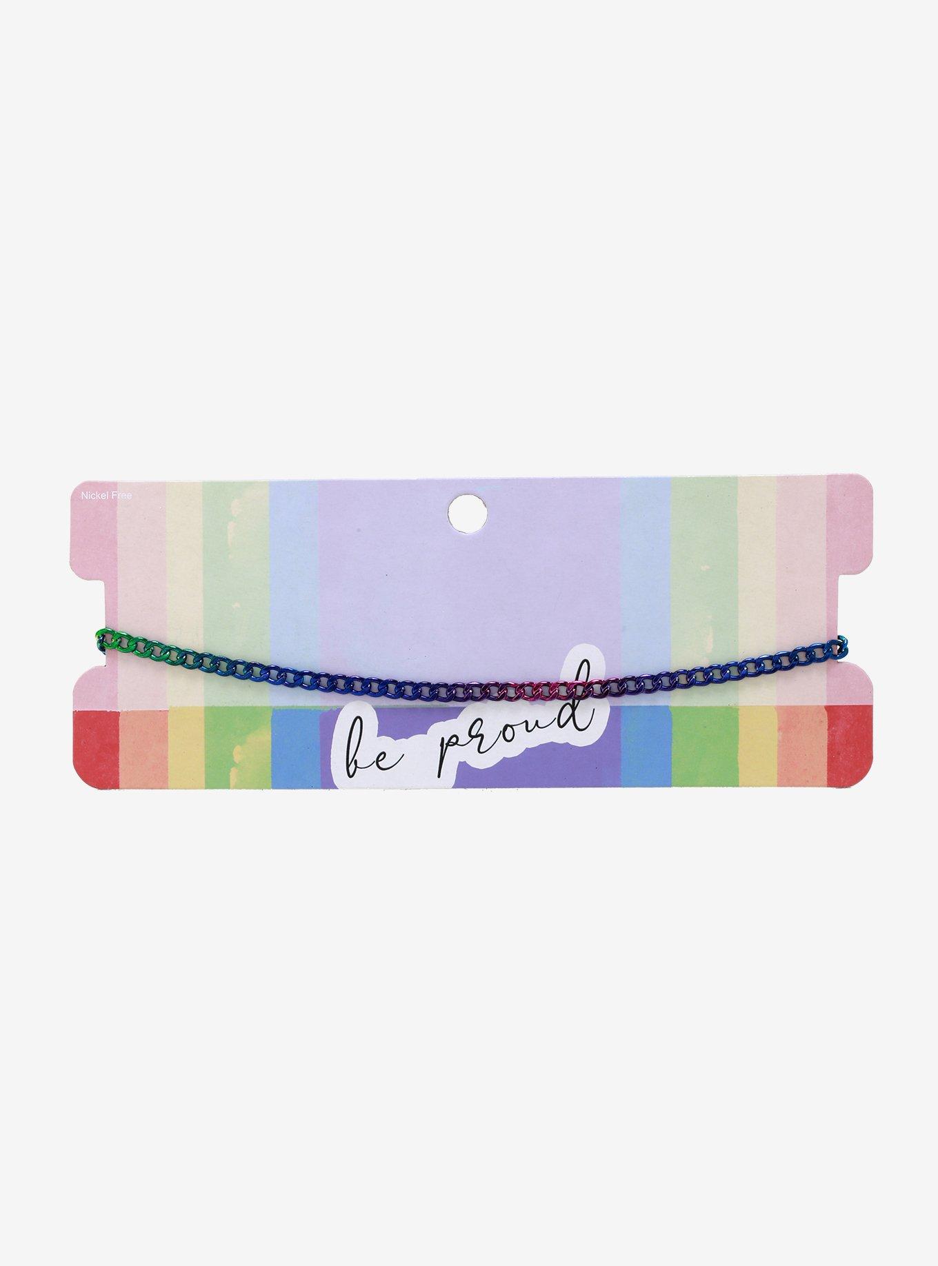 Rainbow Ombre Chain Choker, , alternate