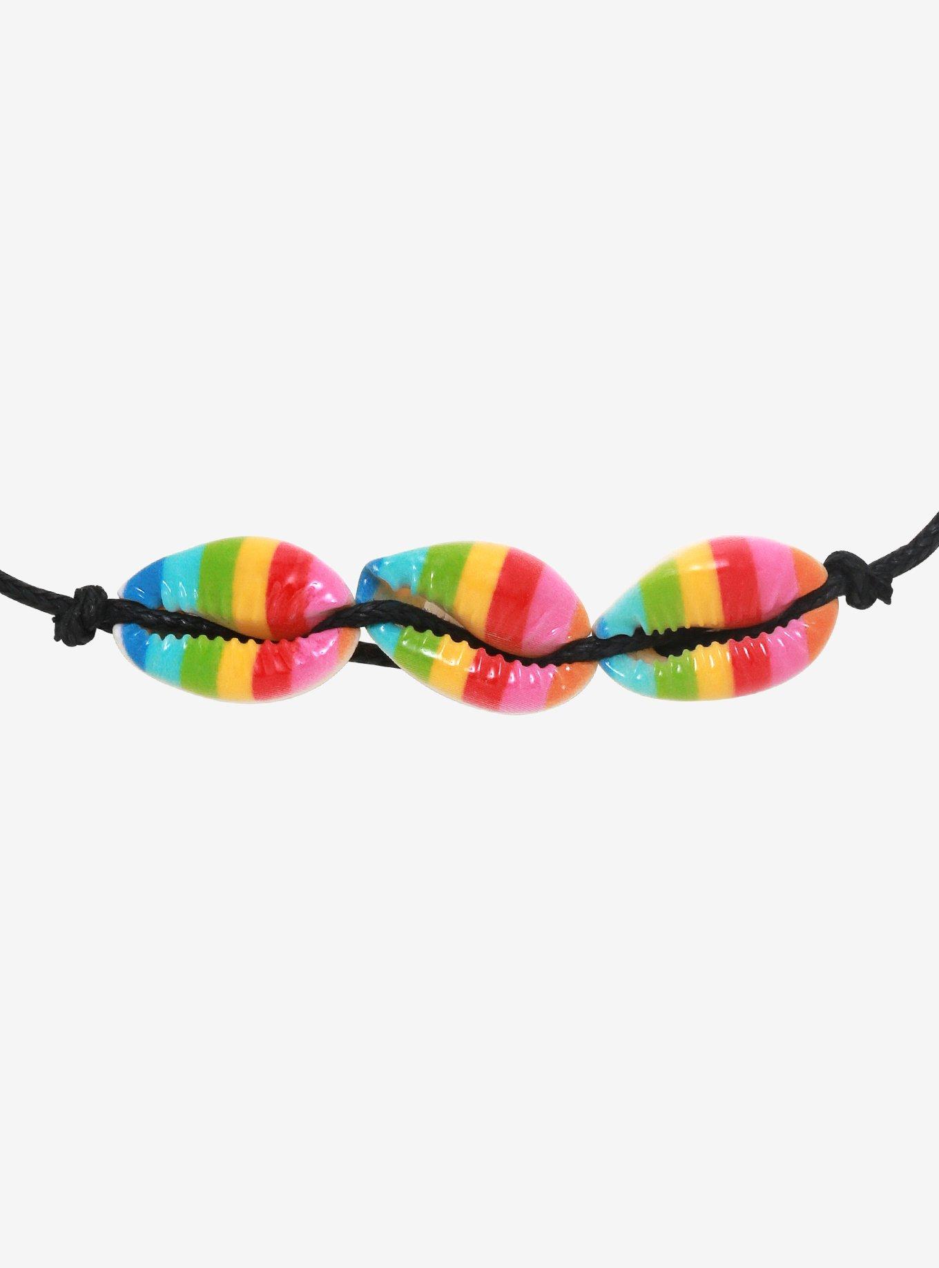 Rainbow Cowrie Shell Choker, , alternate