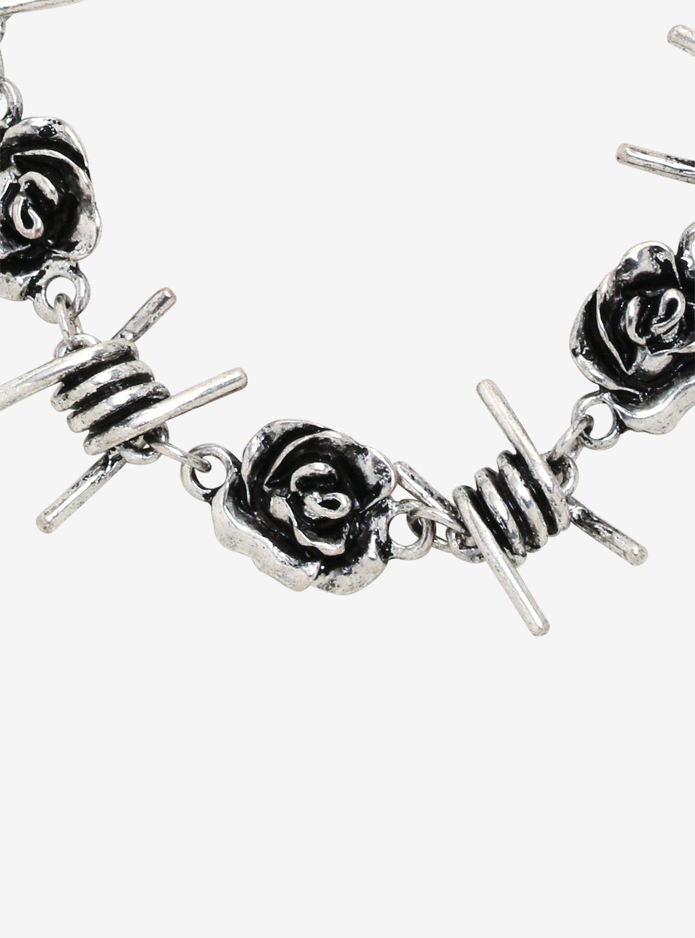 Barbed Wire & Roses Choker, , alternate