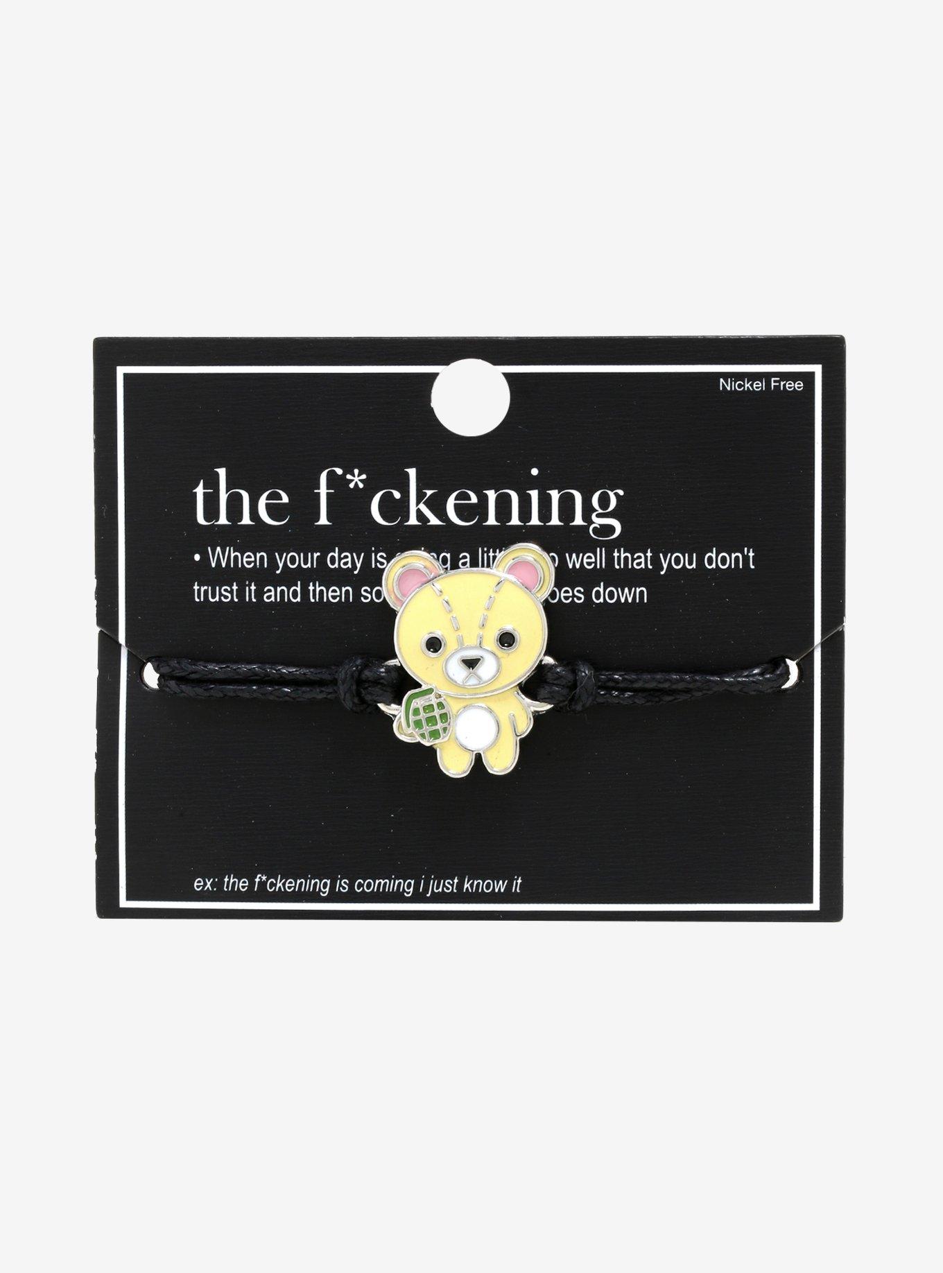 Bear With Grenade Cord Bracelet, , alternate