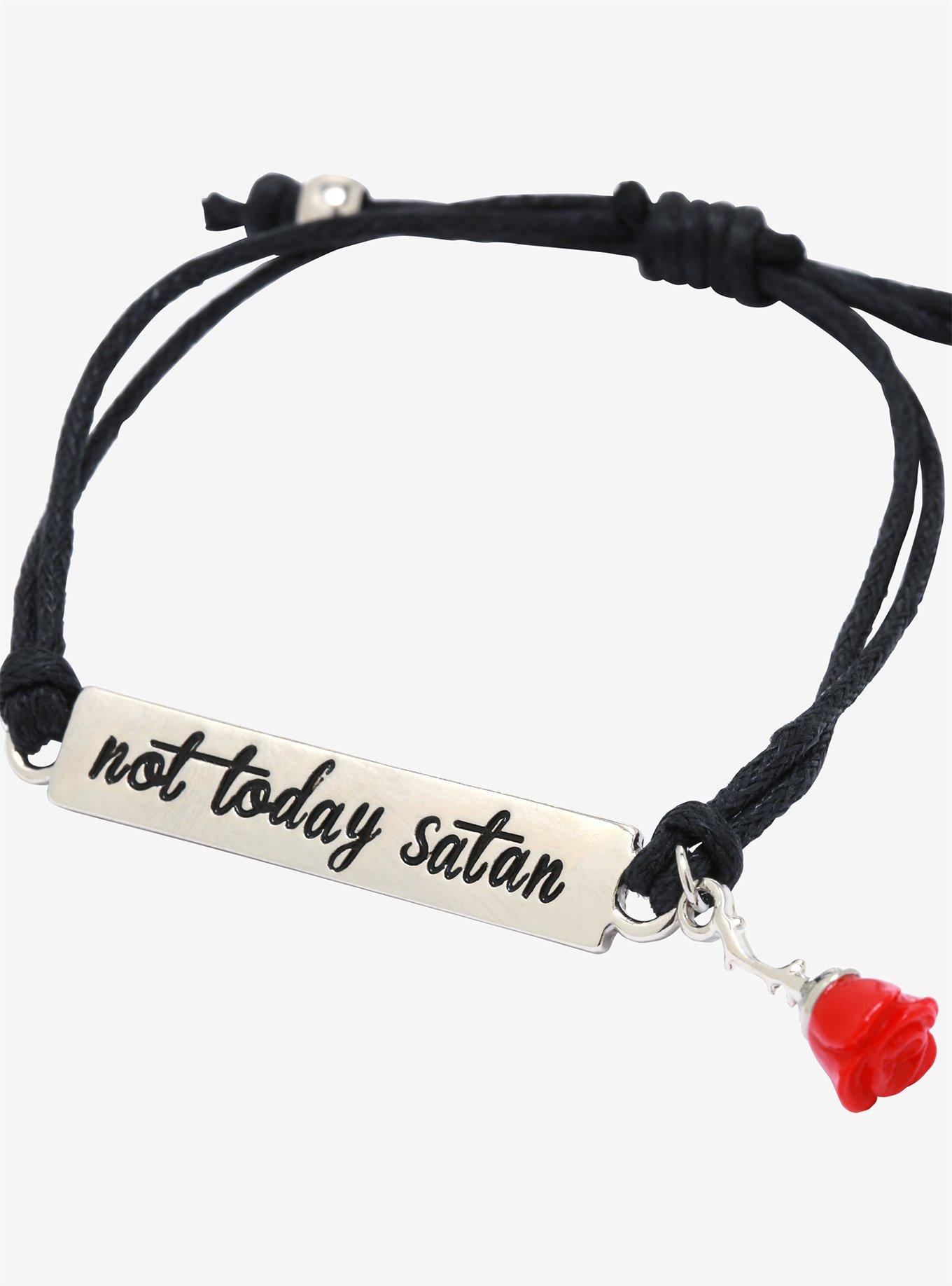 Not Today Satan Cord Bracelet, , alternate