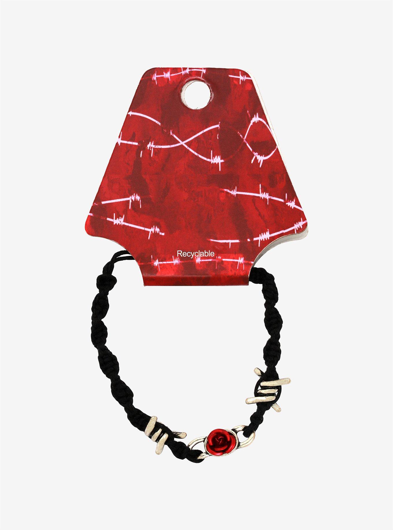 Barbed Wire & Roses Cord Bracelet, , alternate