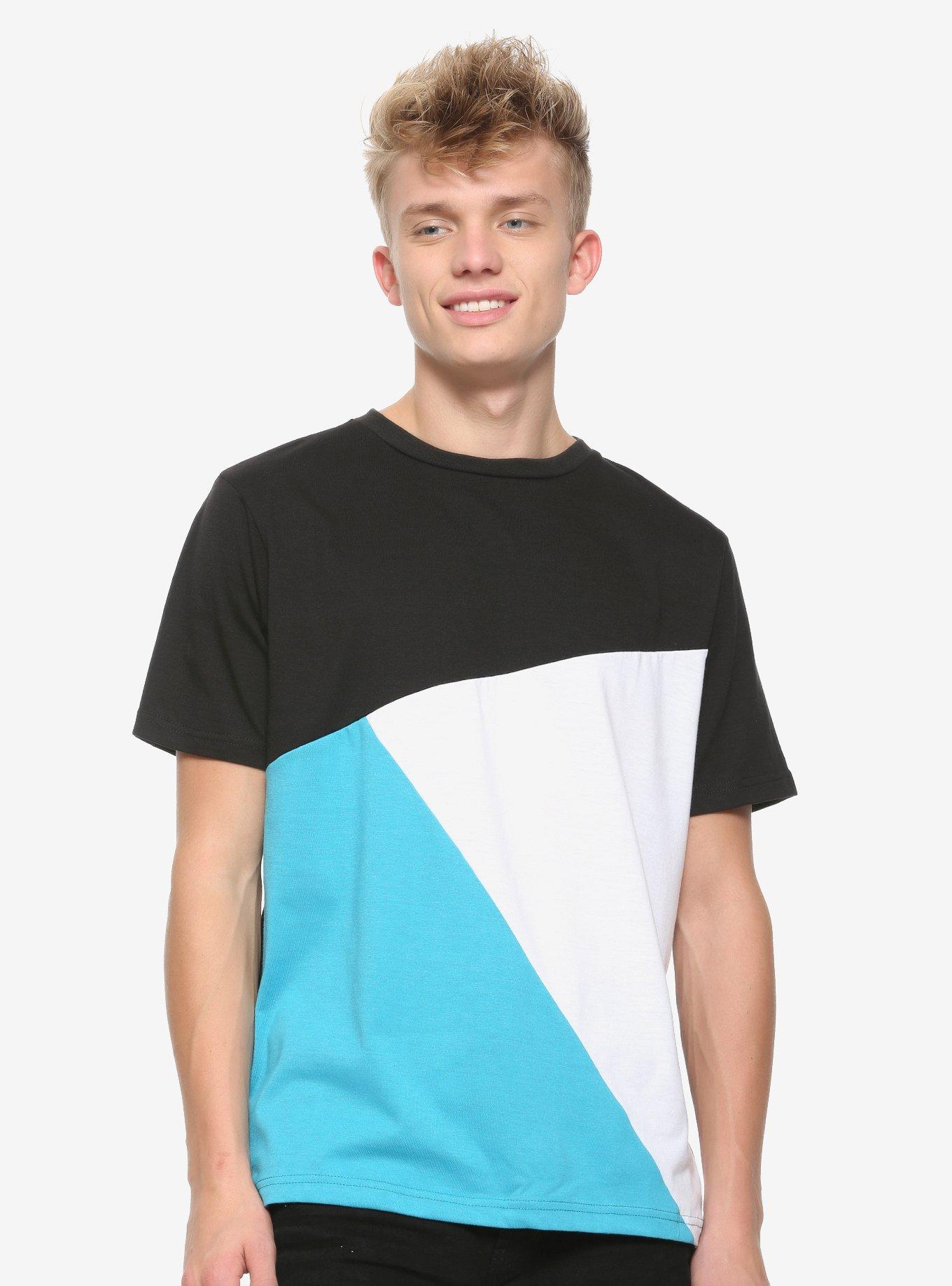Black Color-Block T-Shirt, MULTI, alternate