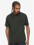 Black & White Striped Pocket T-Shirt, BLACK, alternate