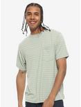 Green & White Striped Pocket T-Shirt, GREEN, alternate