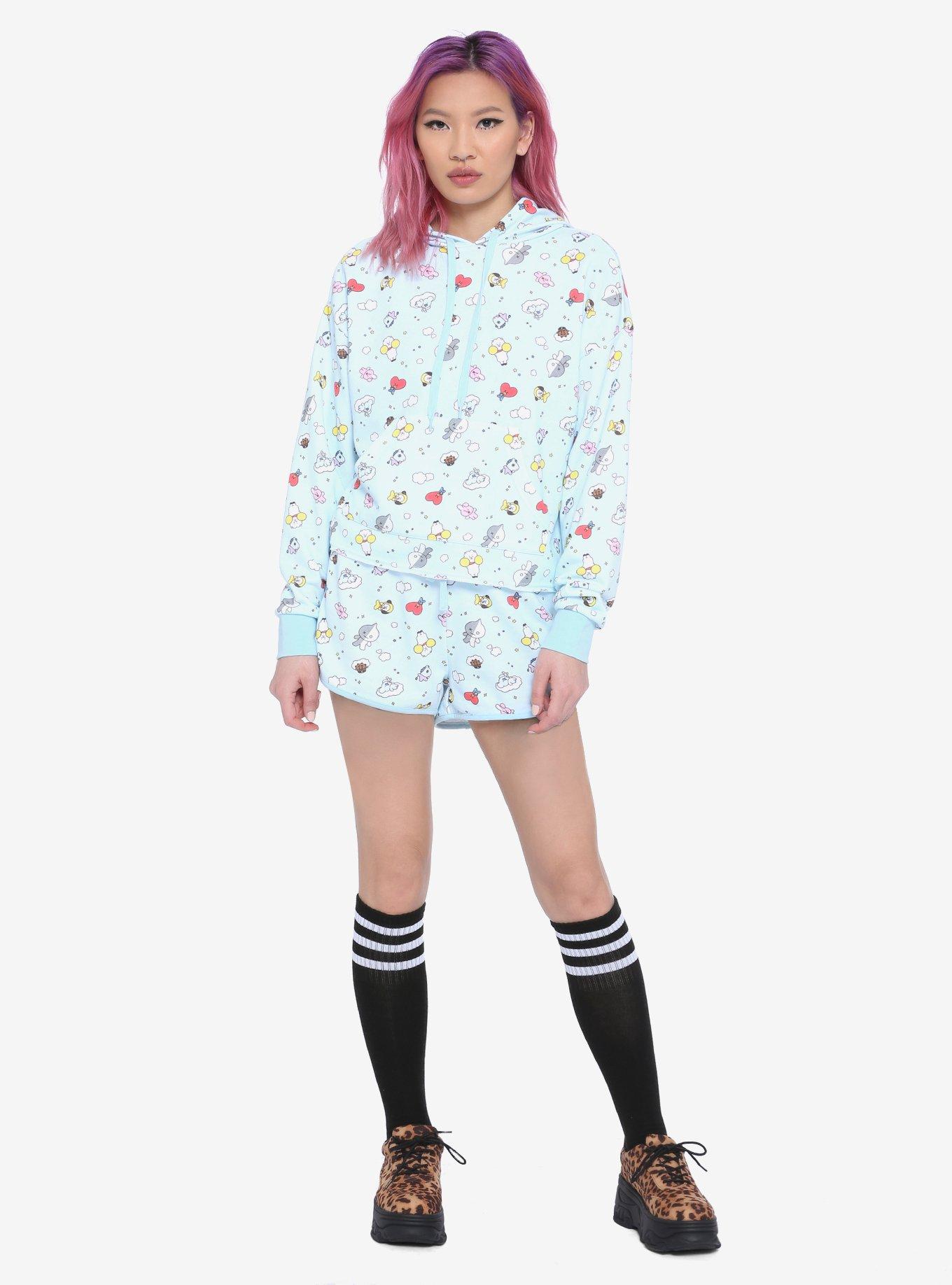 BT21 Cloud Girls Crop Hoodie, LIGHT BLUE, alternate