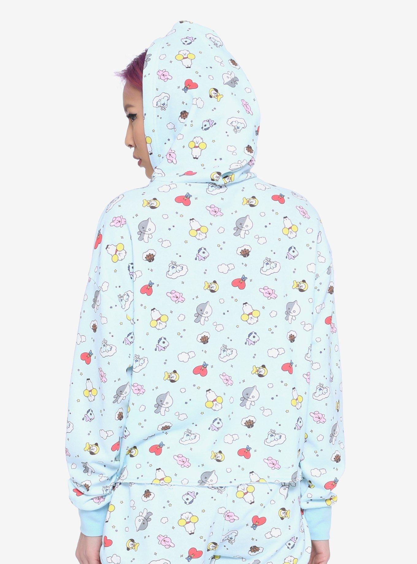 BT21 Cloud Girls Crop Hoodie, LIGHT BLUE, alternate