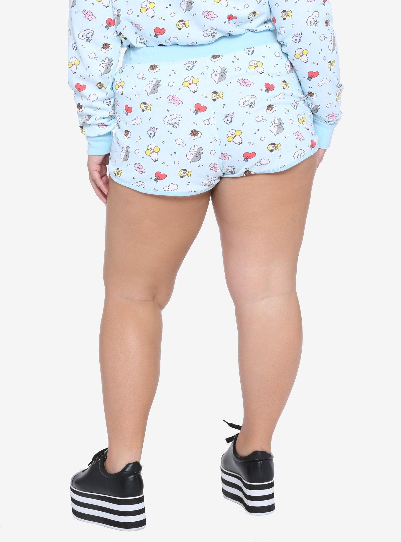 BT21 Cloud Girls Soft Shorts Plus Size, LIGHT BLUE, alternate