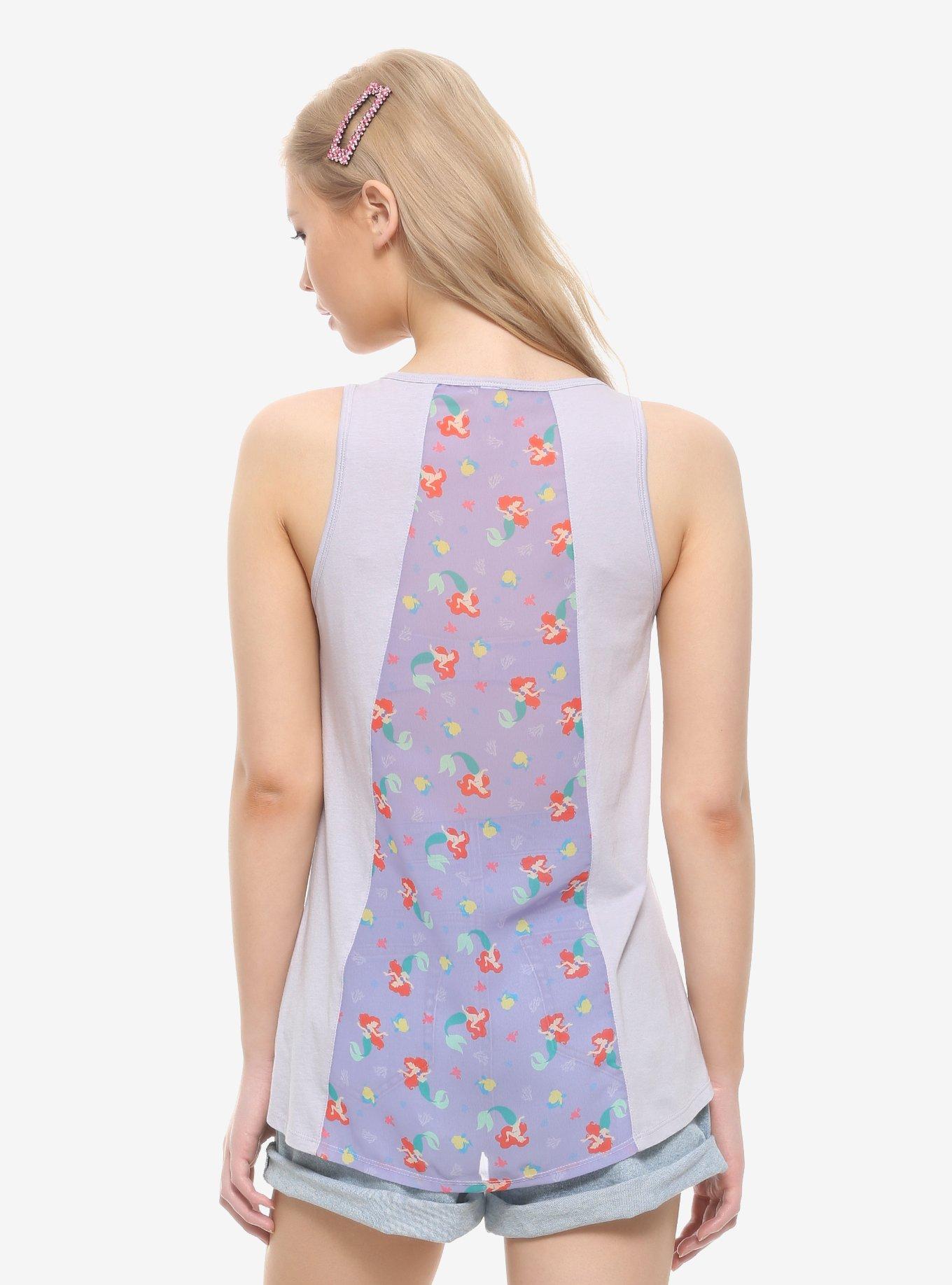 Disney The Little Mermaid Ariel Chiffon Back Girls Tank Top, MULTI, alternate