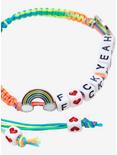 F*ck Yeah Letter Bead Rainbow Cord Bracelet, , alternate