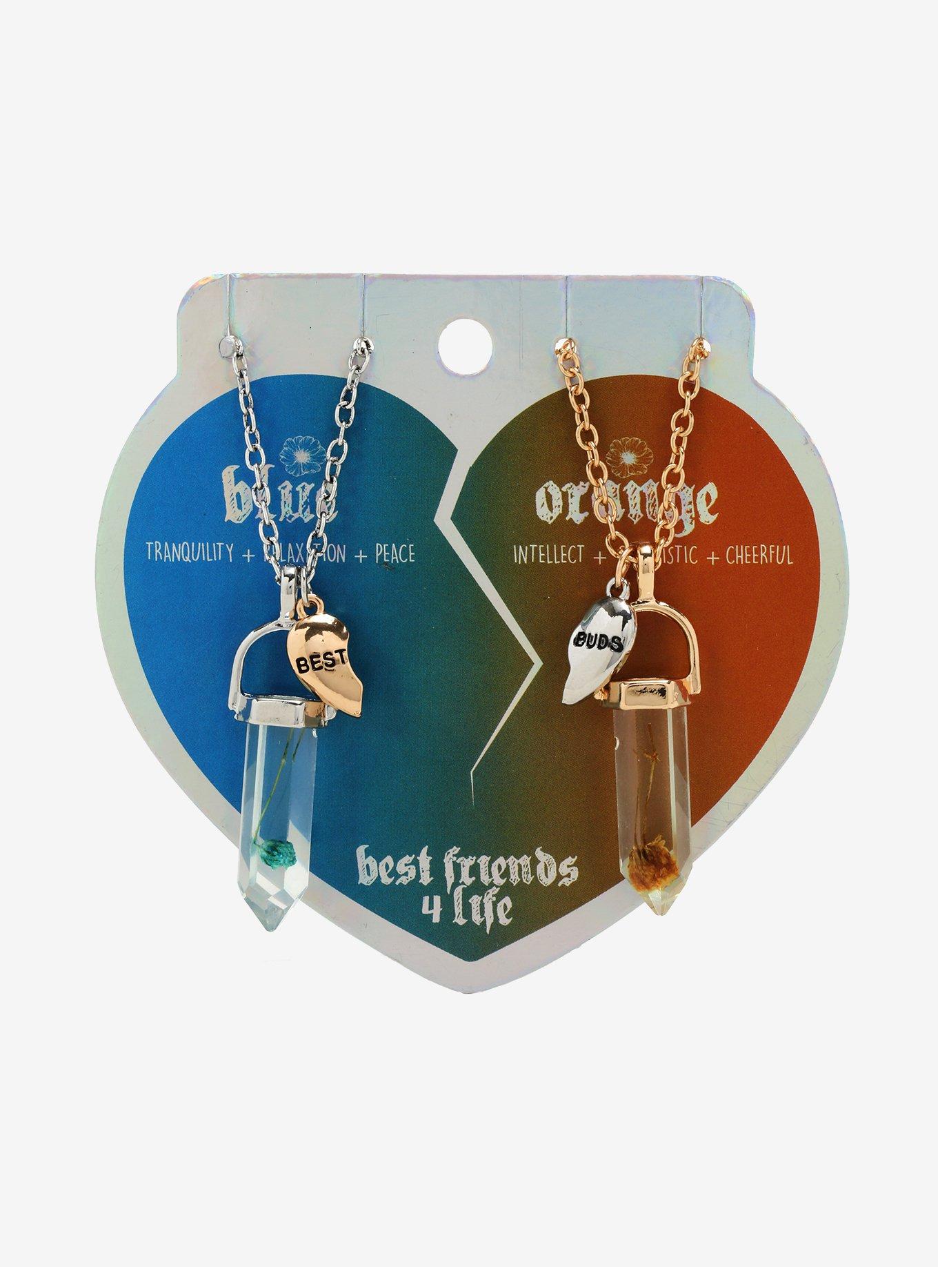 Dried Flower Crystals Best Friend Necklace Set, , alternate