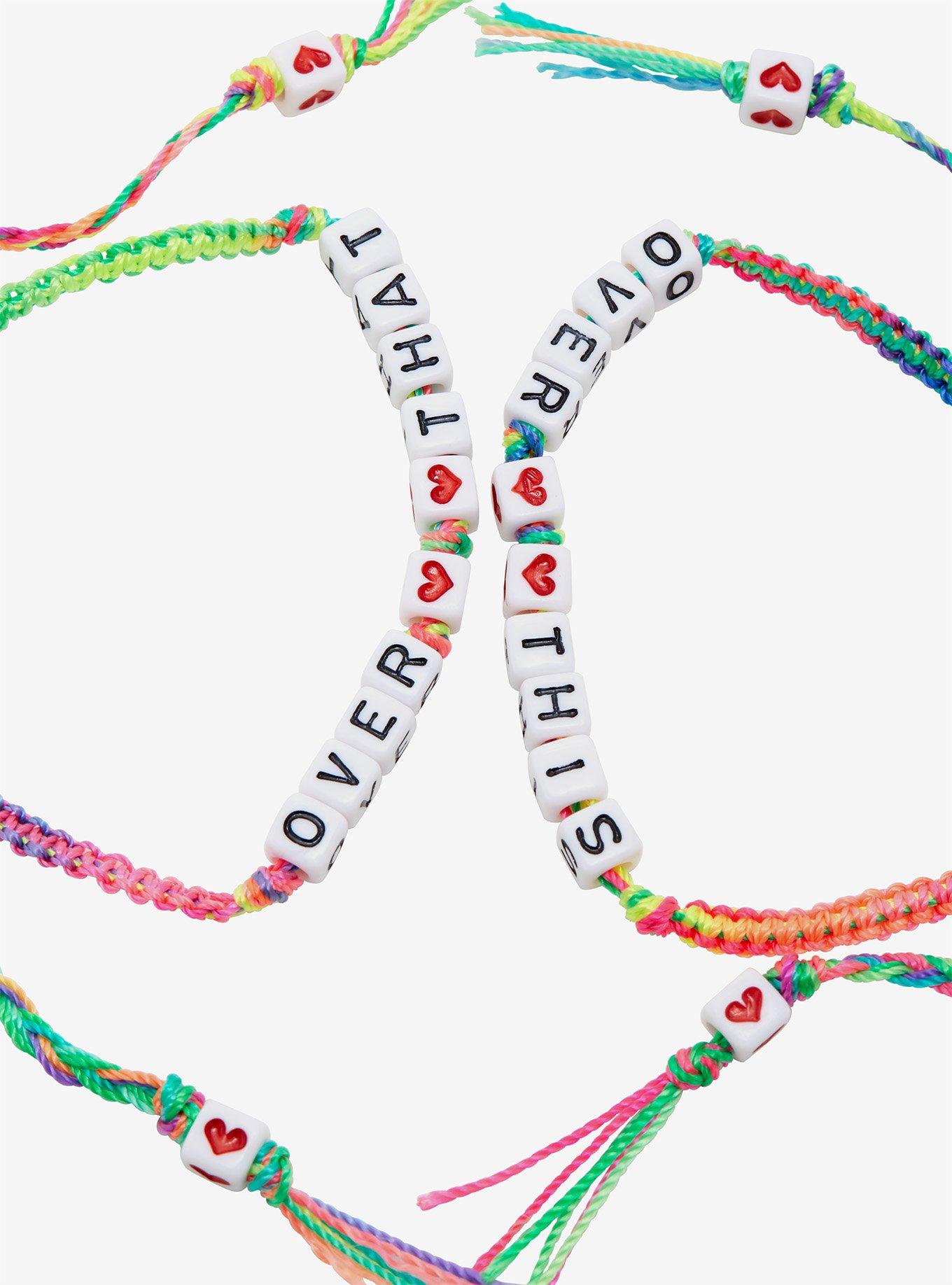 Over This Letter Bead Best Friend Bracelet Set, , alternate
