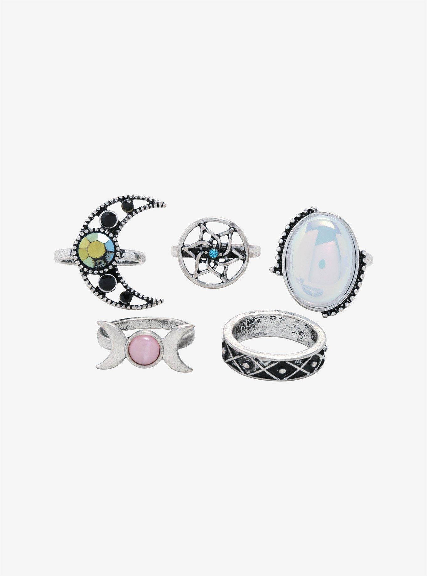 Moon Dream Catcher Ring Set, , alternate