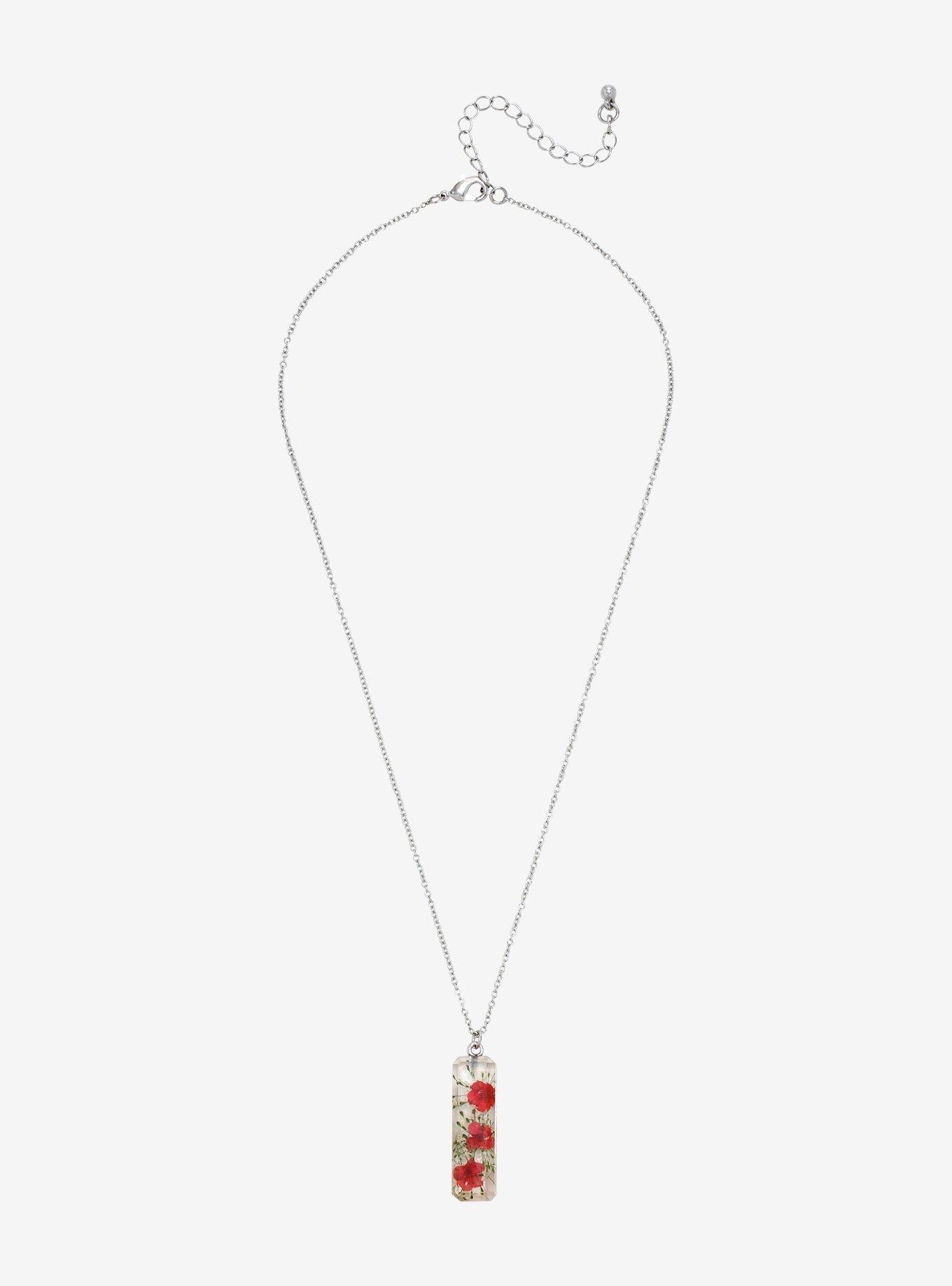 Sakura Dried Flower Crystal Necklace, , alternate