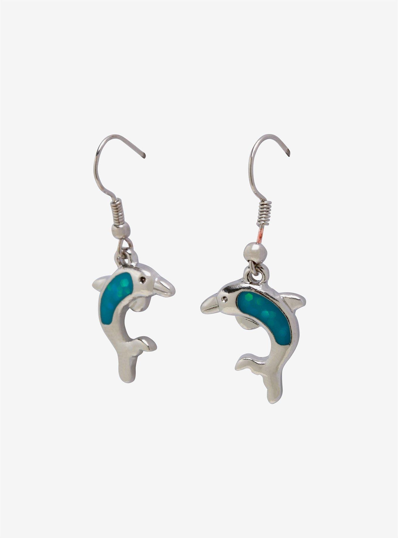 Dolphin Blue Opal Drop Earrings, , alternate