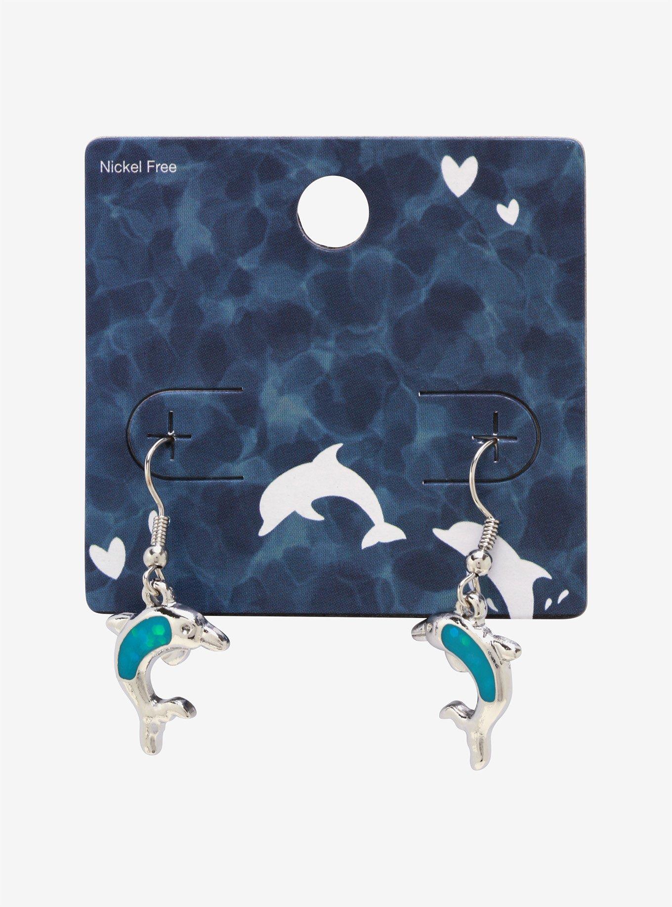 Dolphin Blue Opal Drop Earrings, , alternate