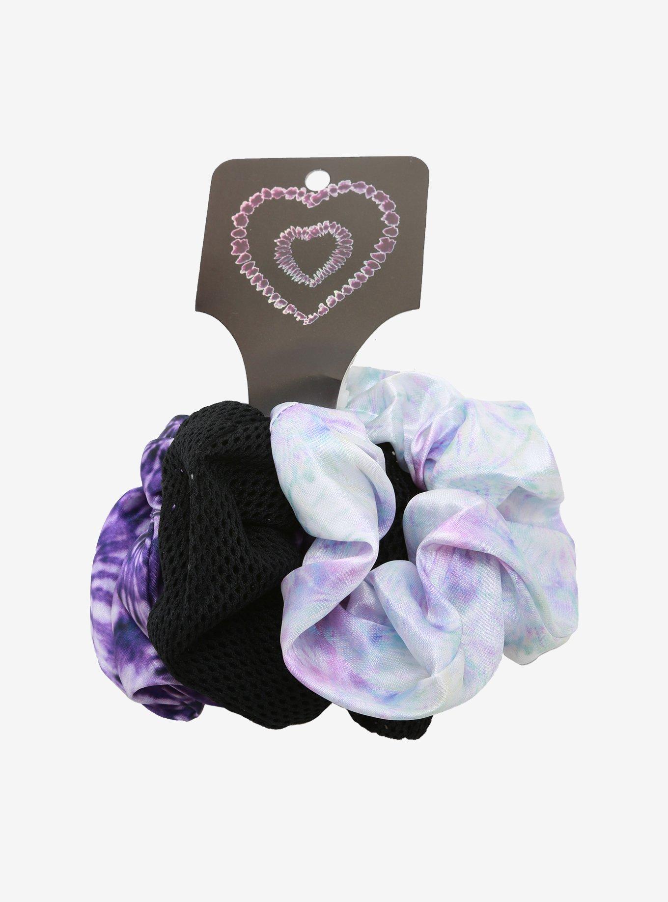 Purple Tie-Dye Scrunchie Set, , alternate