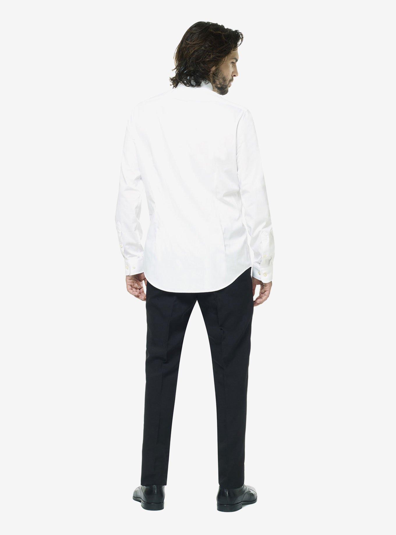 OppoSuits Men's White Knight Solid Color Shirt, WHITE, alternate