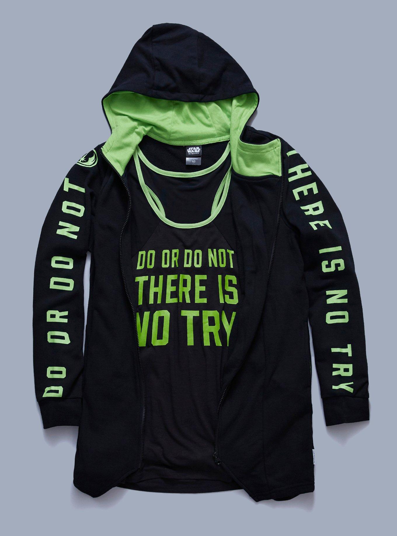 Her Universe Star Wars: The Clone Wars Yoda Quote Zip-Up Hoodie Plus Size, MULTI, alternate