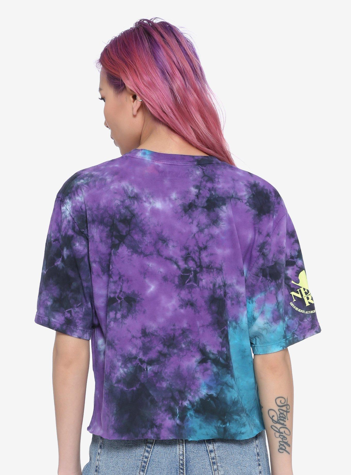 Neon Genesis Evangelion EVA Test Type Unit 01 Tie-Dye Girls Crop T-Shirt, MULTI, alternate