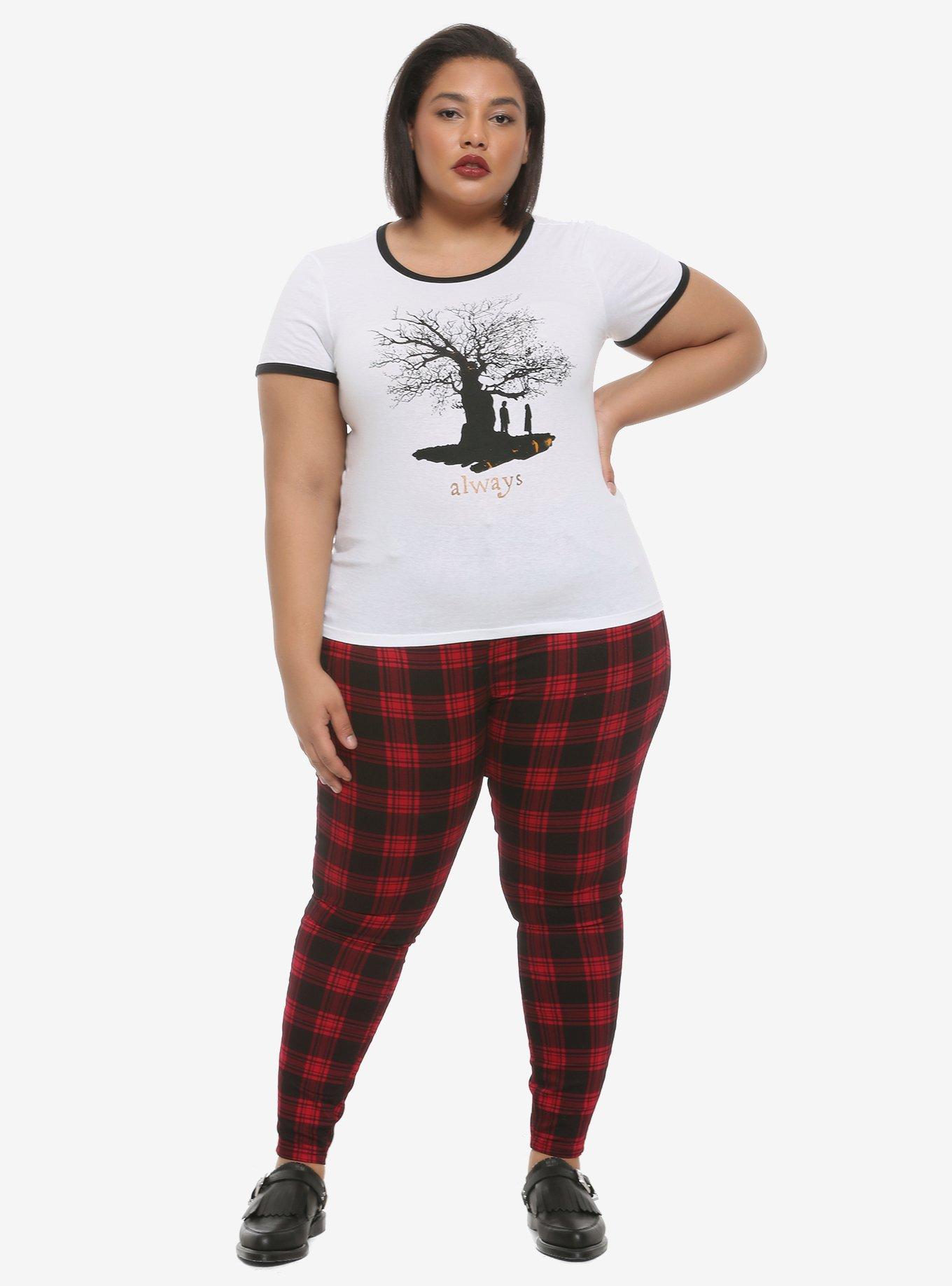 Harry Potter Always Tree Silhouette Girls Ringer T-Shirt Plus Size, MULTI, alternate