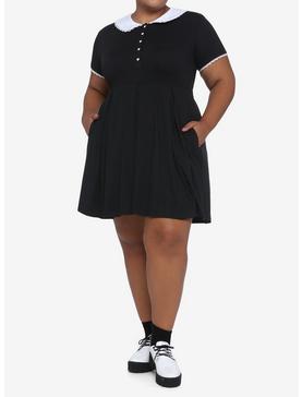 Lace Collar Black Dress Plus Size, , hi-res