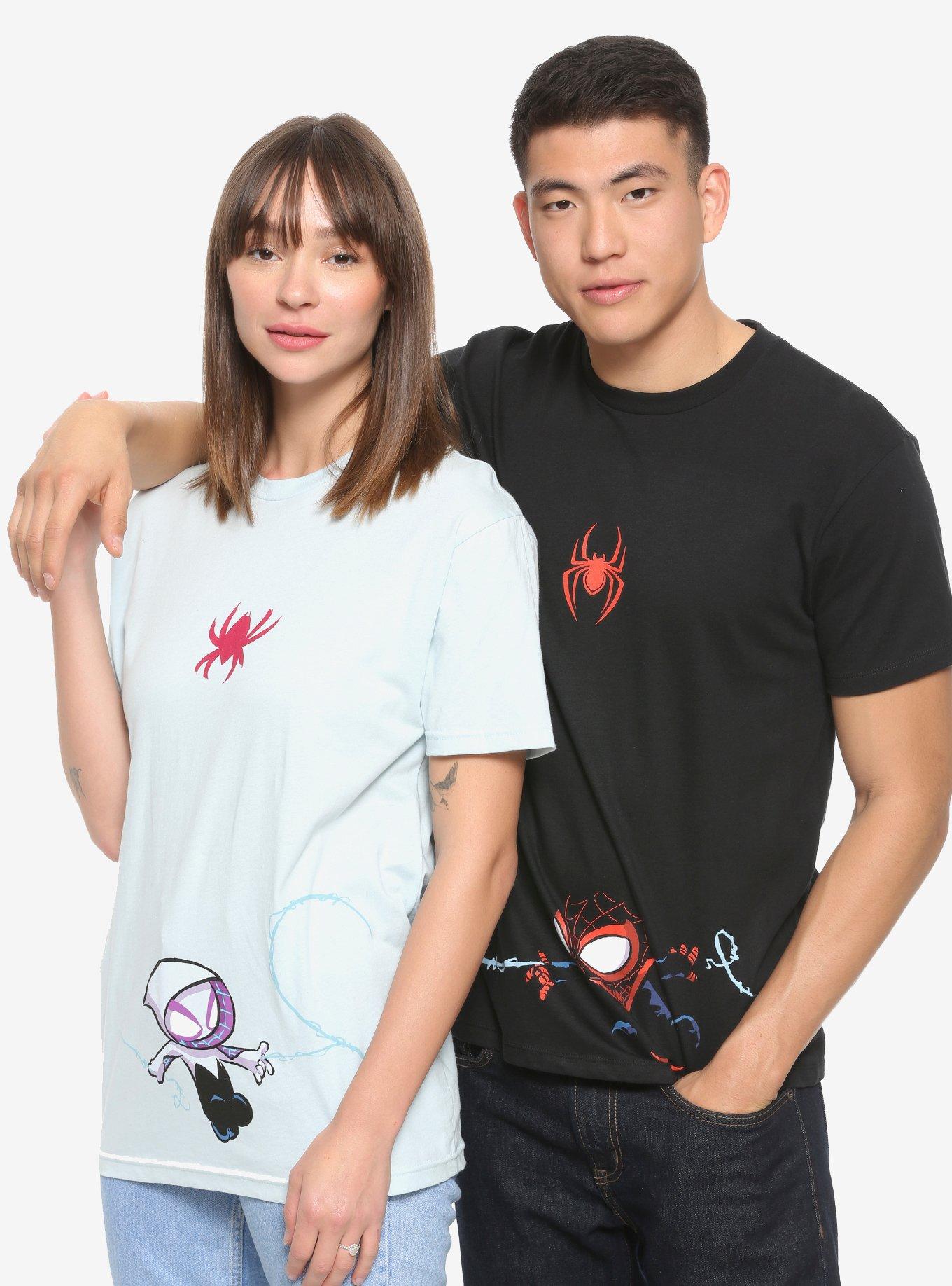 Marvel Spider-Man Spider-Man Heart Web Couples T-Shirt - BoxLunch Exclusive, BLACK, alternate
