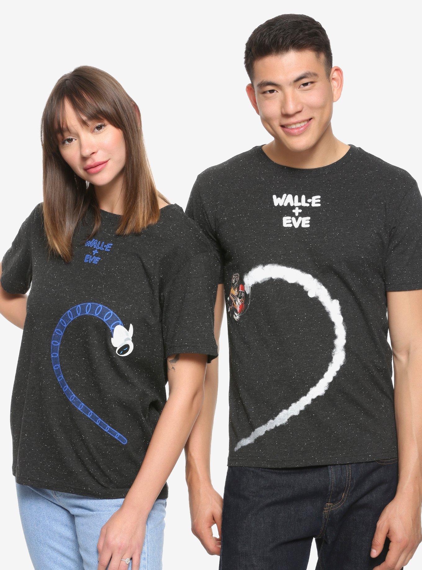 Disney Pixar WALL-E EVE Heart Couples T-Shirt - BoxLunch Exclusive, NAVY, alternate