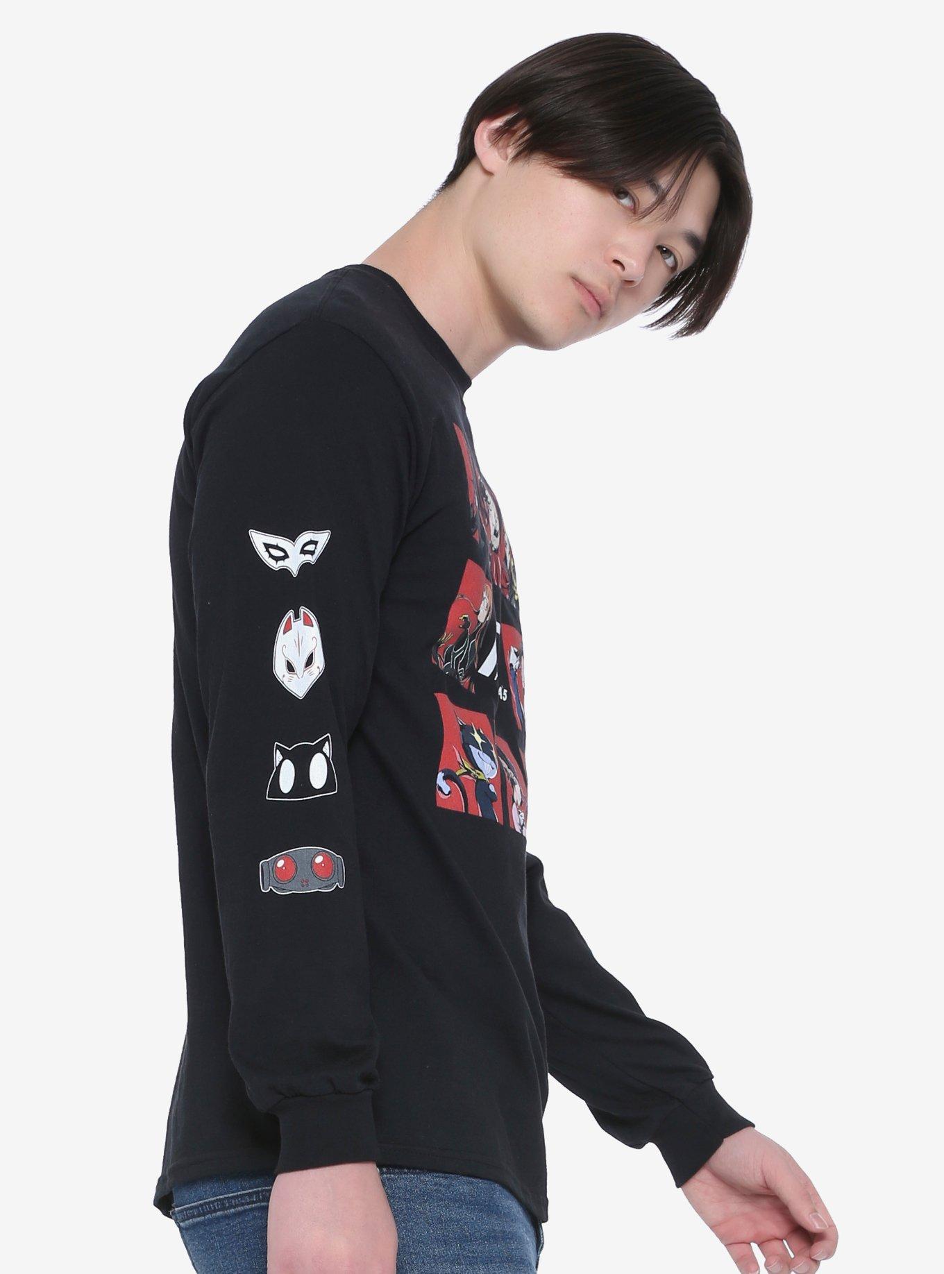 Persona 5 Character Squares Long-Sleeve T-Shirt, BLACK, alternate